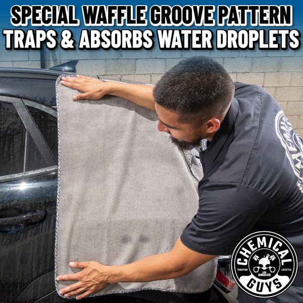 Waffle Weave Gray Matter Microfiber Drying Towel