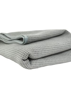 Waffle Weave Gray Matter Microfiber Drying Towel